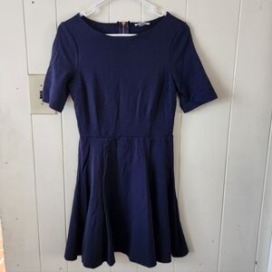 Bar III Deep Blue Dress with Copper Zipper Size M